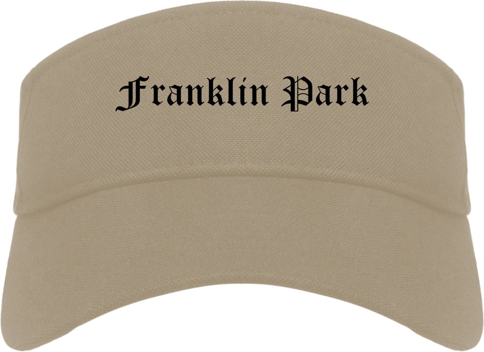 Franklin Park Illinois IL Old English Mens Visor Cap Hat Khaki