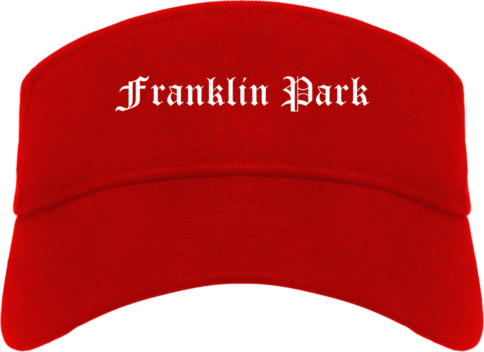 Franklin Park Illinois IL Old English Mens Visor Cap Hat Red
