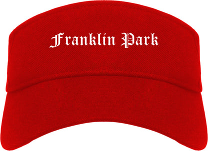 Franklin Park Illinois IL Old English Mens Visor Cap Hat Red