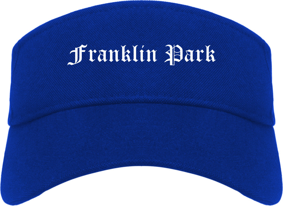 Franklin Park Illinois IL Old English Mens Visor Cap Hat Royal Blue