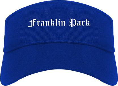 Franklin Park Illinois IL Old English Mens Visor Cap Hat Royal Blue