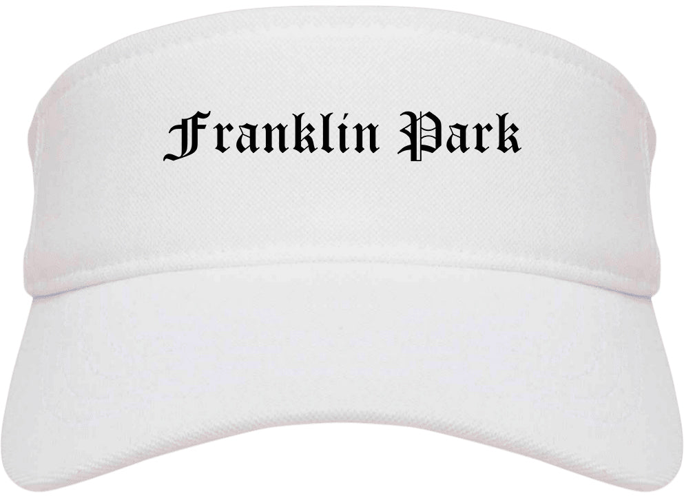 Franklin Park Illinois IL Old English Mens Visor Cap Hat White