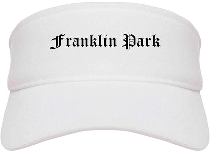 Franklin Park Illinois IL Old English Mens Visor Cap Hat White