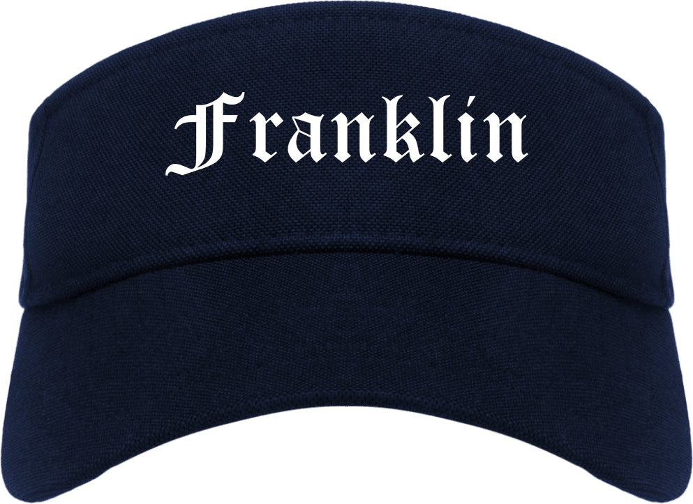 Franklin Tennessee TN Old English Mens Visor Cap Hat Navy Blue