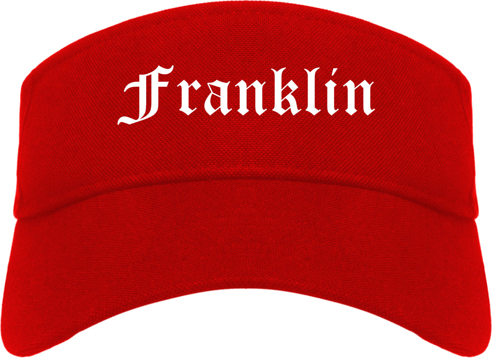 Franklin Tennessee TN Old English Mens Visor Cap Hat Red