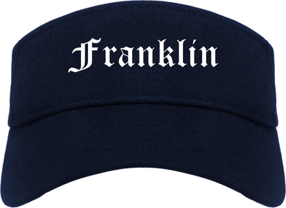 Franklin Virginia VA Old English Mens Visor Cap Hat Navy Blue