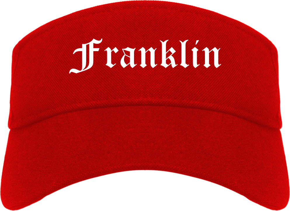 Franklin Virginia VA Old English Mens Visor Cap Hat Red