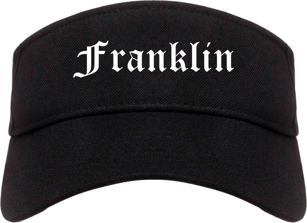Franklin Wisconsin WI Old English Mens Visor Cap Hat Black