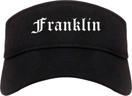 Franklin Wisconsin WI Old English Mens Visor Cap Hat Black