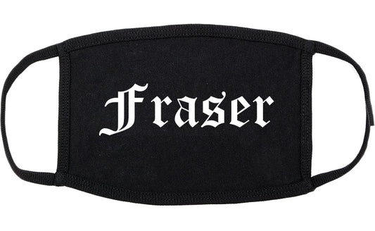 Fraser Michigan MI Old English Cotton Face Mask Black