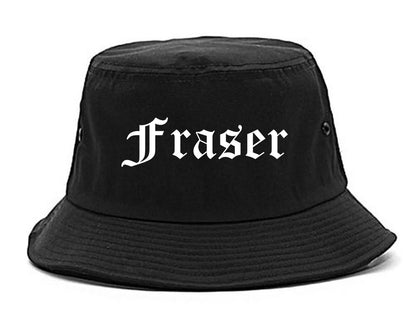 Fraser Michigan MI Old English Mens Bucket Hat Black