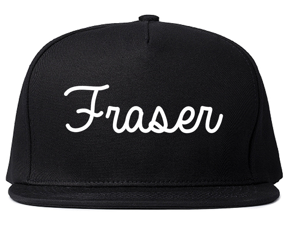 Fraser Michigan MI Script Mens Snapback Hat Black