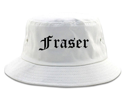 Fraser Michigan MI Old English Mens Bucket Hat White
