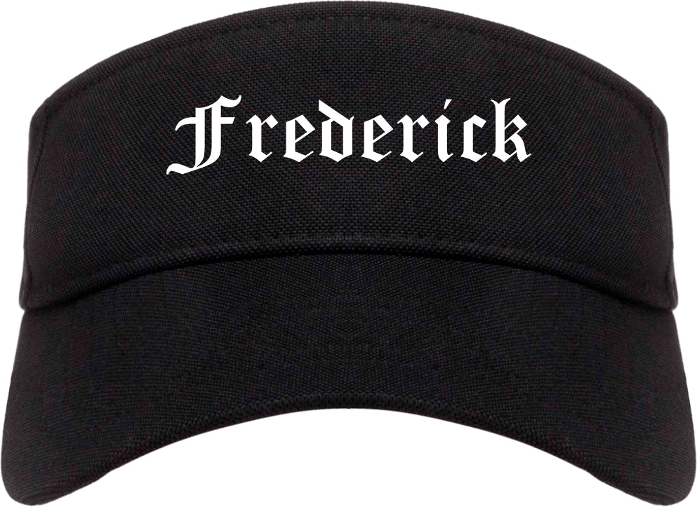 Frederick Colorado CO Old English Mens Visor Cap Hat Black