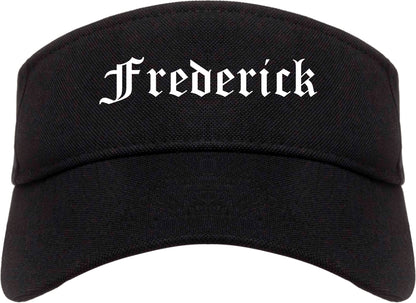 Frederick Colorado CO Old English Mens Visor Cap Hat Black