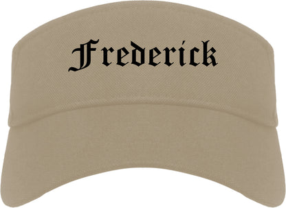 Frederick Colorado CO Old English Mens Visor Cap Hat Khaki