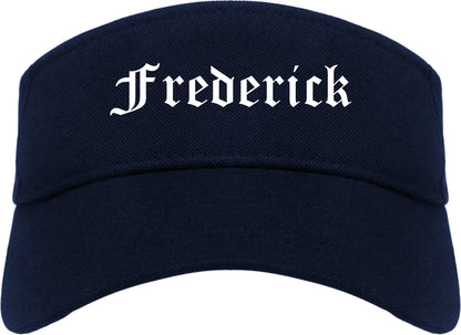 Frederick Colorado CO Old English Mens Visor Cap Hat Navy Blue