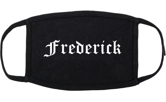 Frederick Maryland MD Old English Cotton Face Mask Black
