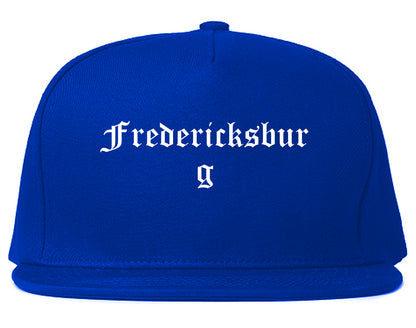 Fredericksburg Texas TX Old English Mens Snapback Hat Royal Blue