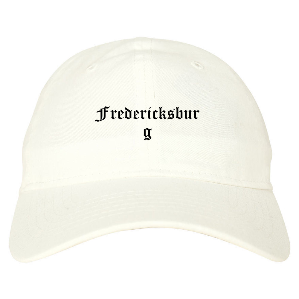 Fredericksburg Texas TX Old English Mens Dad Hat Baseball Cap White