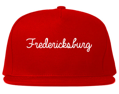 Fredericksburg Texas TX Script Mens Snapback Hat Red