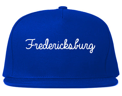 Fredericksburg Texas TX Script Mens Snapback Hat Royal Blue