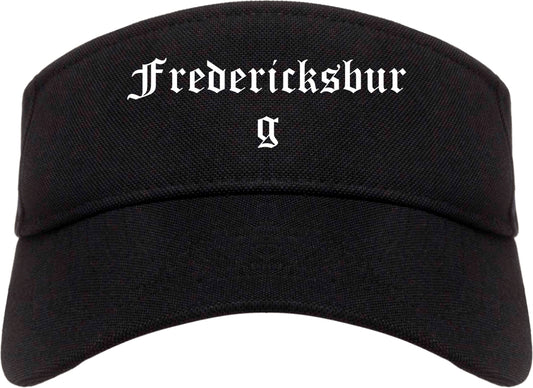 Fredericksburg Texas TX Old English Mens Visor Cap Hat Black