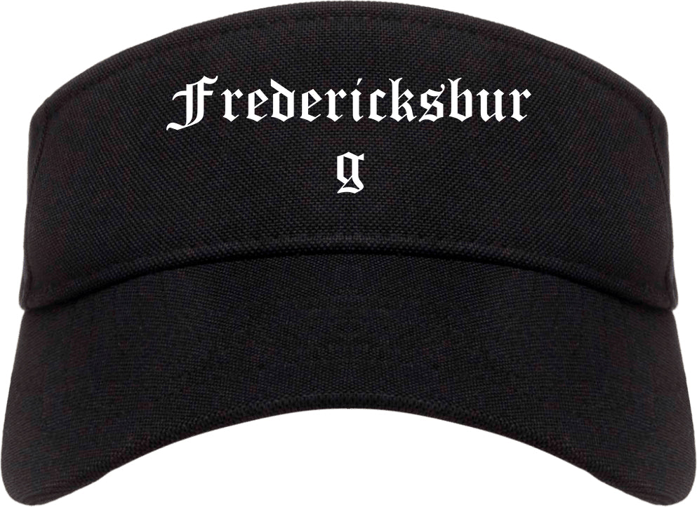 Fredericksburg Texas TX Old English Mens Visor Cap Hat Black