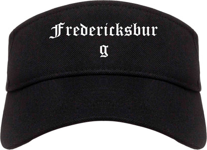 Fredericksburg Texas TX Old English Mens Visor Cap Hat Black
