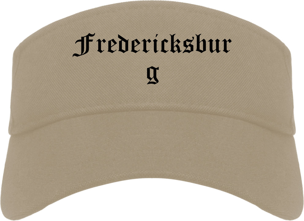 Fredericksburg Texas TX Old English Mens Visor Cap Hat Khaki