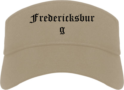 Fredericksburg Texas TX Old English Mens Visor Cap Hat Khaki