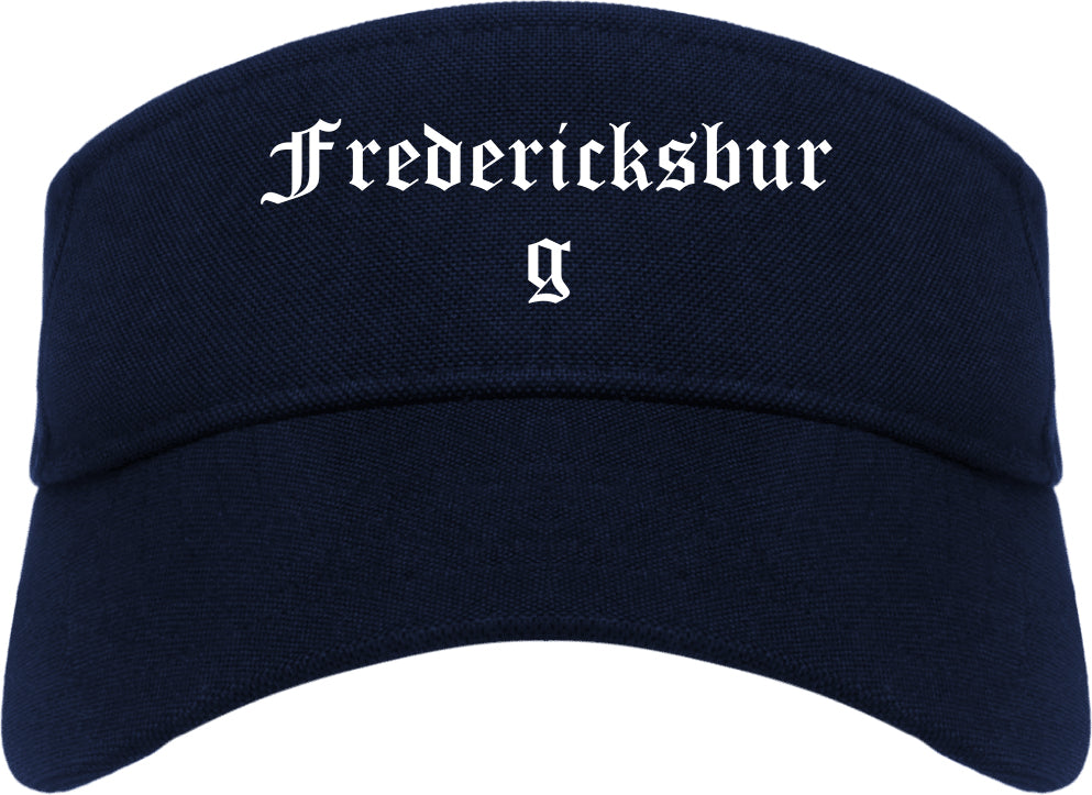 Fredericksburg Texas TX Old English Mens Visor Cap Hat Navy Blue