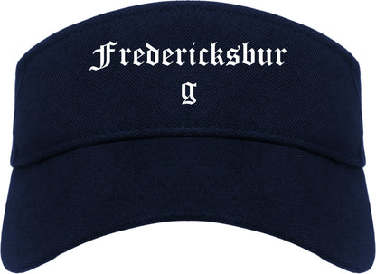 Fredericksburg Texas TX Old English Mens Visor Cap Hat Navy Blue