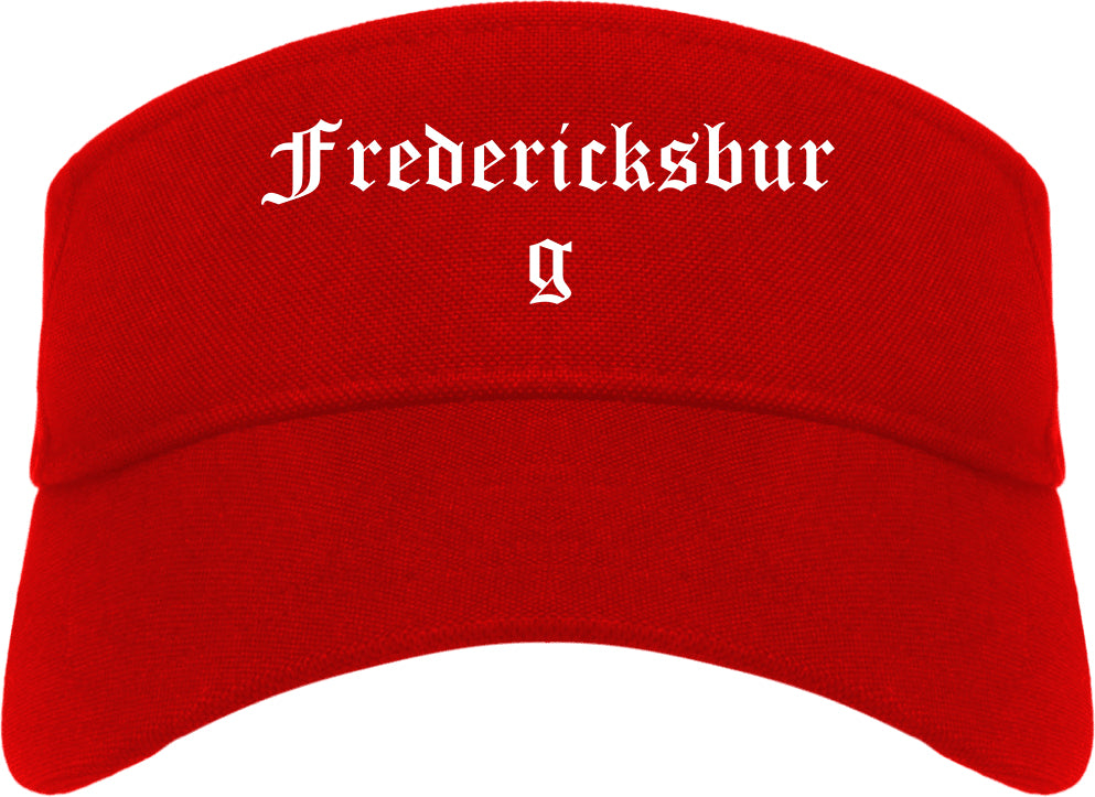 Fredericksburg Texas TX Old English Mens Visor Cap Hat Red