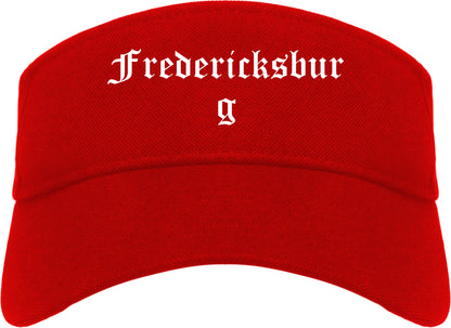 Fredericksburg Texas TX Old English Mens Visor Cap Hat Red