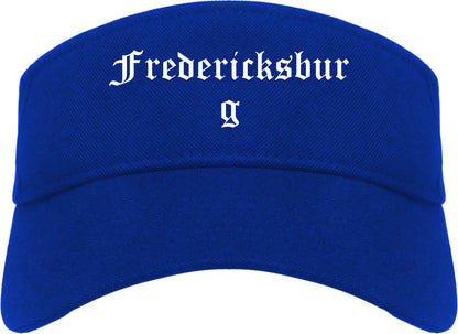 Fredericksburg Texas TX Old English Mens Visor Cap Hat Royal Blue