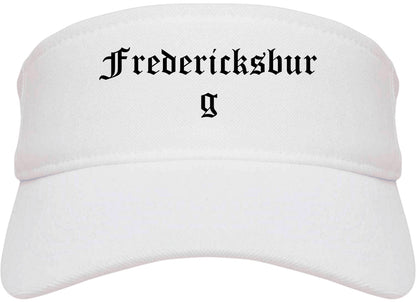 Fredericksburg Texas TX Old English Mens Visor Cap Hat White