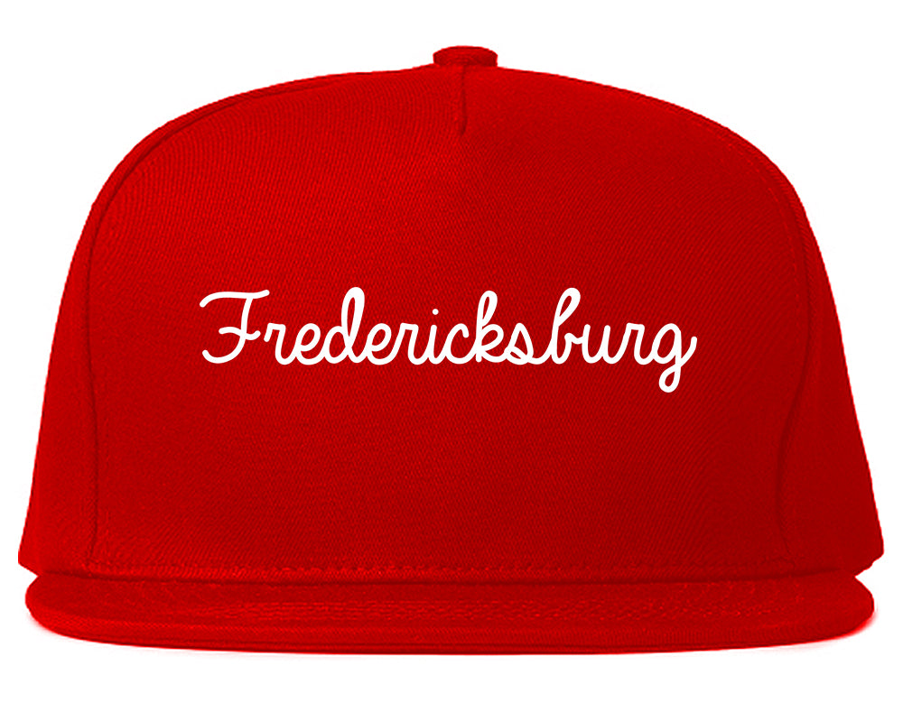 Fredericksburg Virginia VA Script Mens Snapback Hat Red
