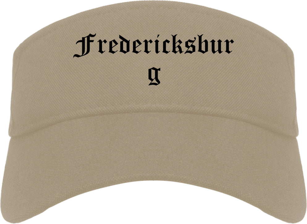Fredericksburg Virginia VA Old English Mens Visor Cap Hat Khaki