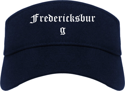 Fredericksburg Virginia VA Old English Mens Visor Cap Hat Navy Blue