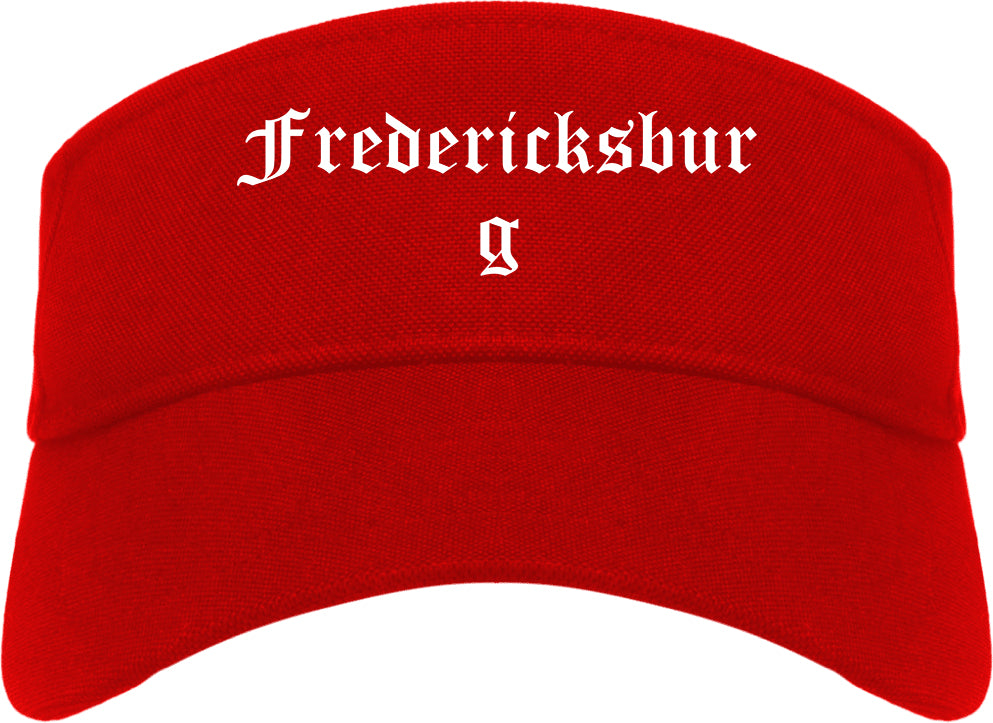 Fredericksburg Virginia VA Old English Mens Visor Cap Hat Red