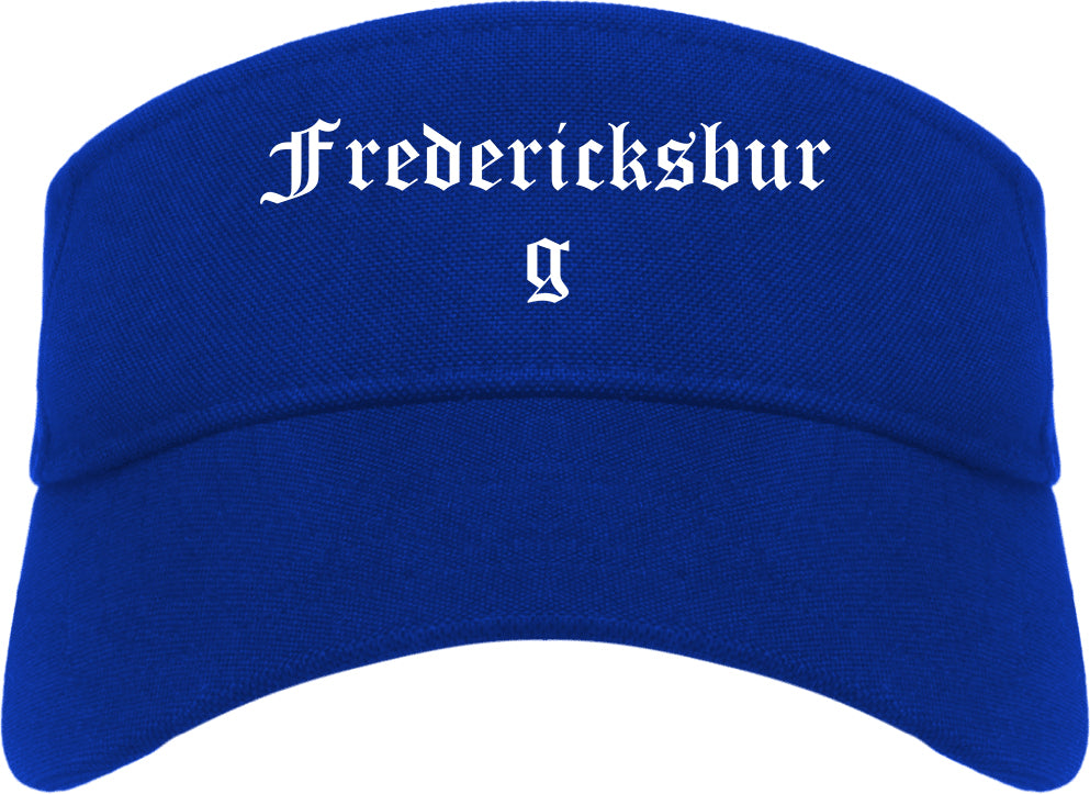 Fredericksburg Virginia VA Old English Mens Visor Cap Hat Royal Blue