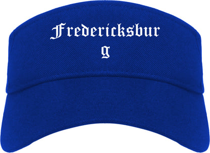 Fredericksburg Virginia VA Old English Mens Visor Cap Hat Royal Blue