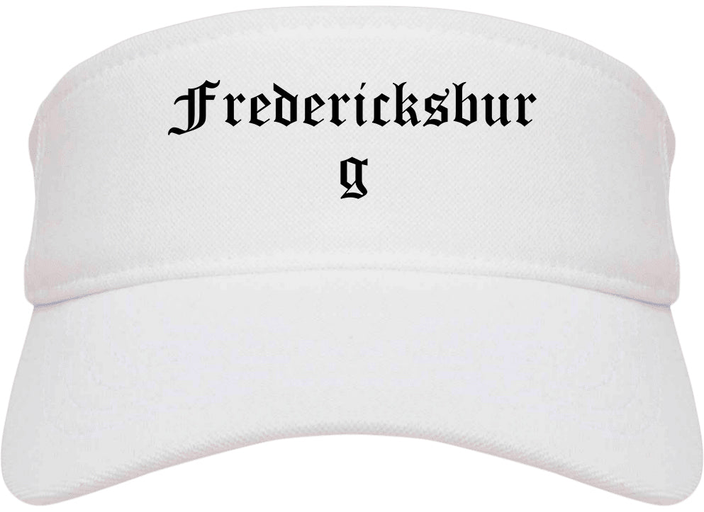 Fredericksburg Virginia VA Old English Mens Visor Cap Hat White