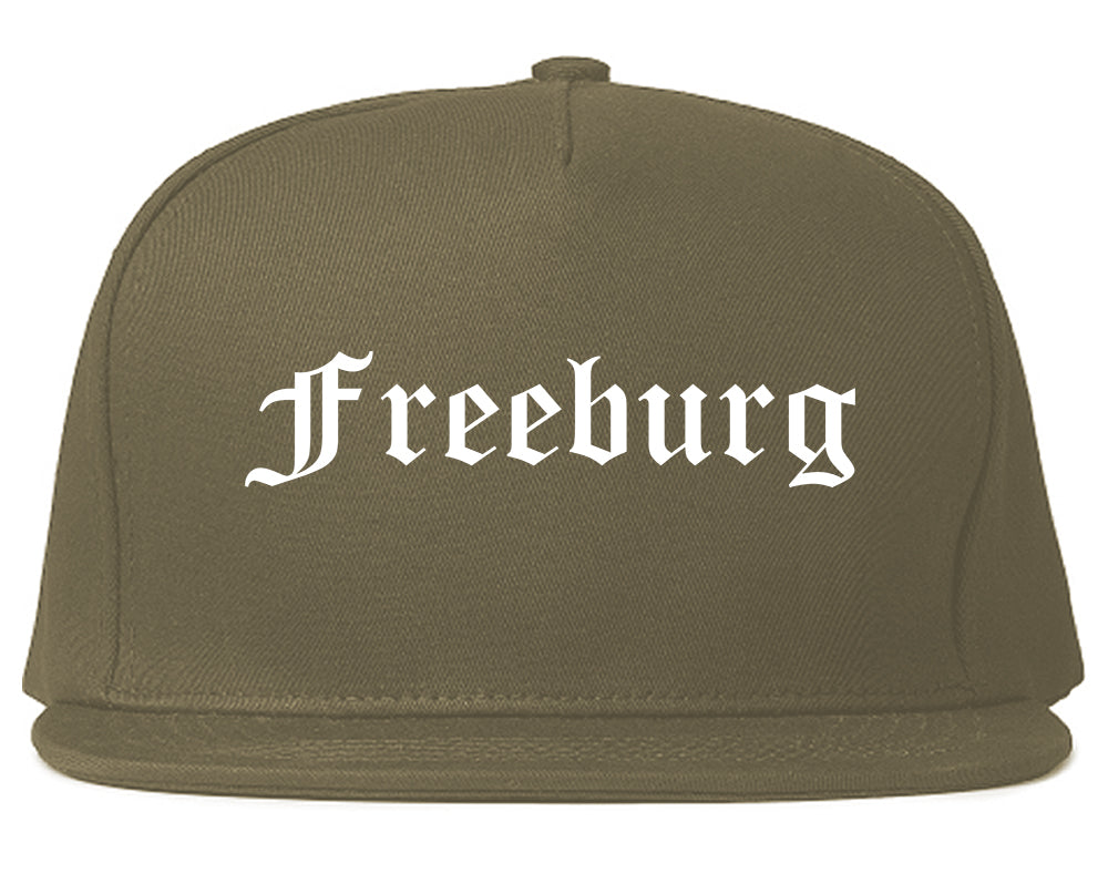 Freeburg Illinois IL Old English Mens Snapback Hat Grey