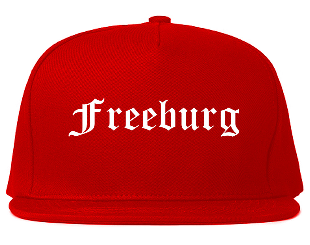 Freeburg Illinois IL Old English Mens Snapback Hat Red