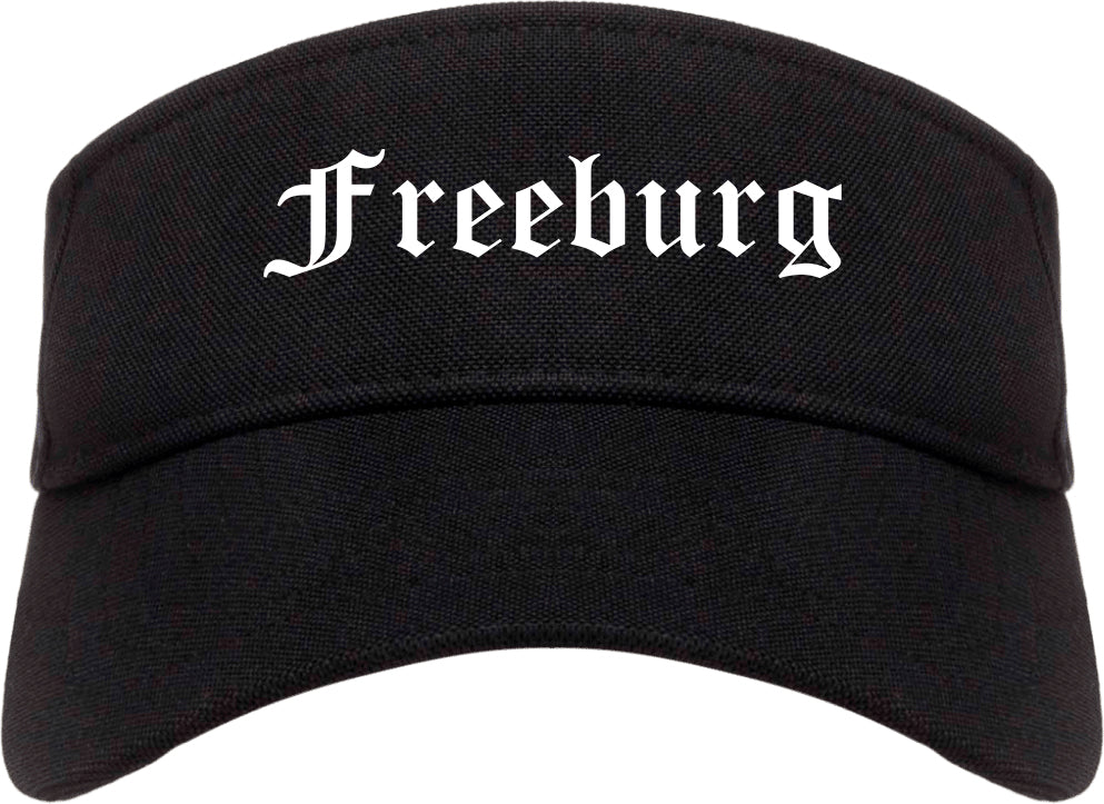Freeburg Illinois IL Old English Mens Visor Cap Hat Black
