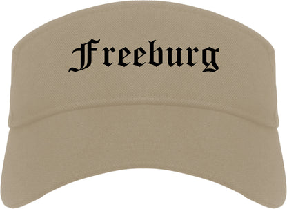 Freeburg Illinois IL Old English Mens Visor Cap Hat Khaki