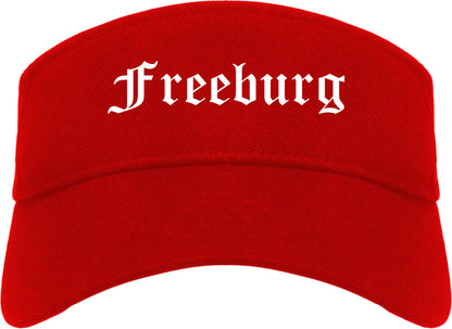 Freeburg Illinois IL Old English Mens Visor Cap Hat Red