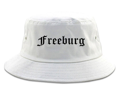 Freeburg Illinois IL Old English Mens Bucket Hat White